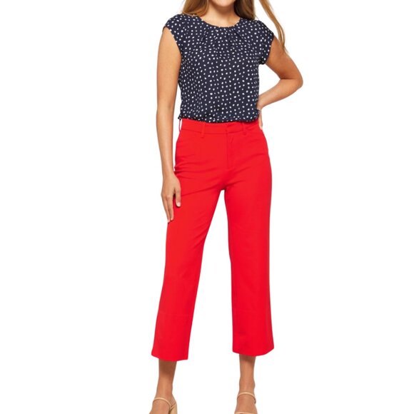 41 Hawthorn Pants - HAWTHORN Becca High Rise Wide Leg Cropped Poppy Red Women’s Size Medium